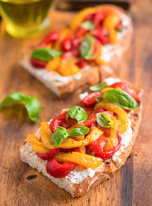 Brot mit gegrillten Paprika