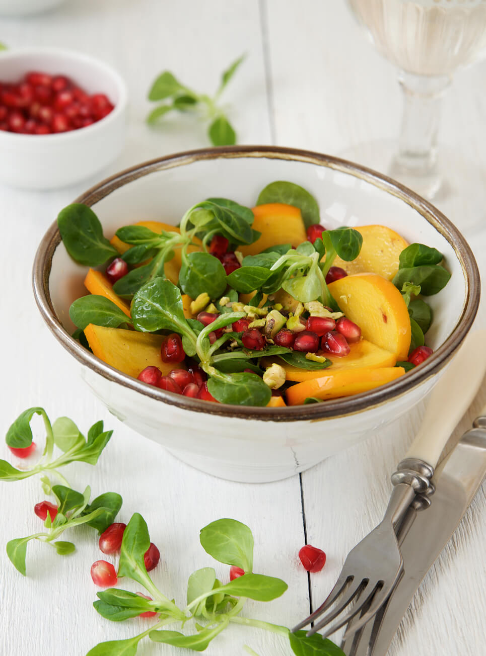 Feldsalat mit Sharon und Granatapfel