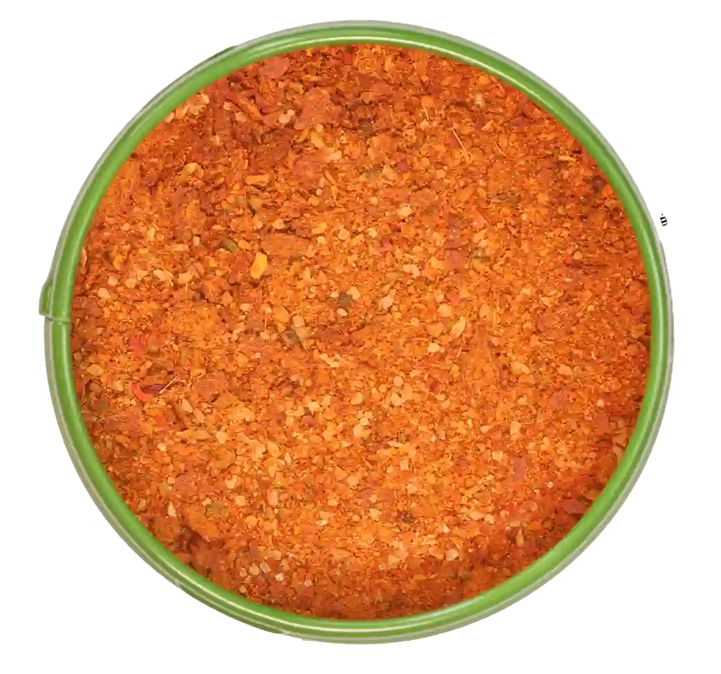 Altes Gewürzamt Blick auf die offene Gewürz-Dose mit BBQ Chicken Gewürz