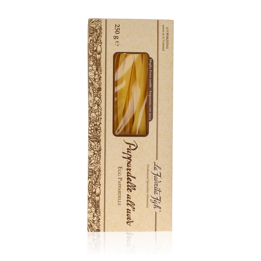 Favorita Eierpasta Papardelle 250g Verpackung mit Sichtfenster.