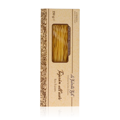Favorita Eierpasta Tajarin 250g in Verpackung.