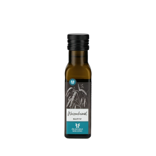 Flasche Weizenkeimöl nativ von Ölmühle Solling.