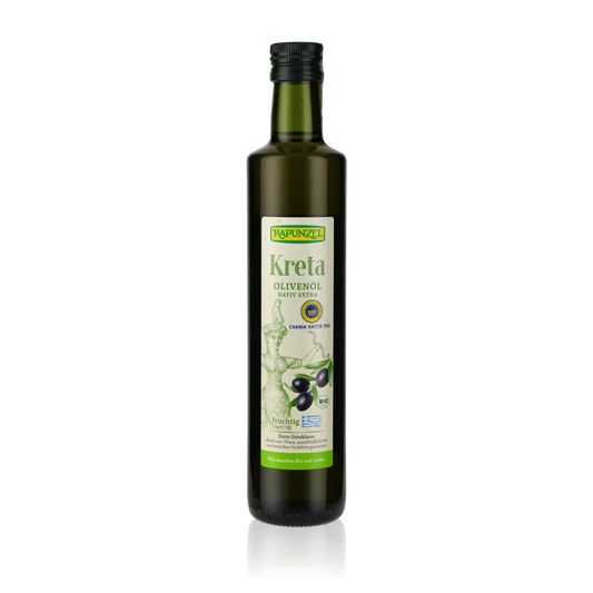 Flasche Rapunzel Kreta Olivenöl nativ extra, 500ml.
