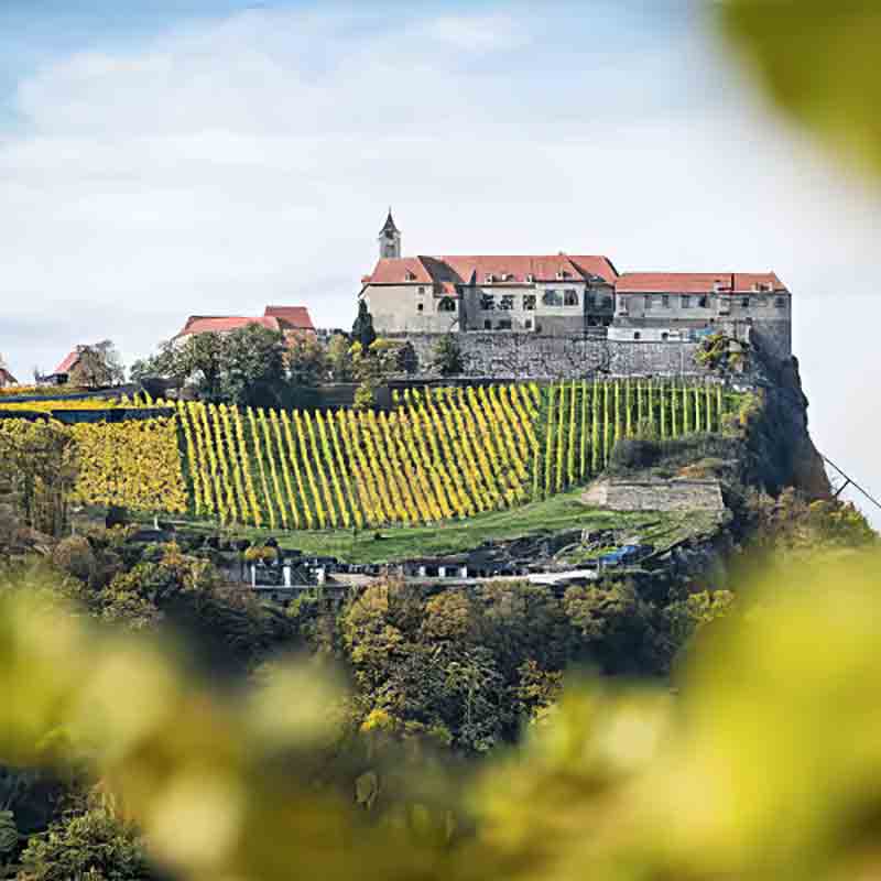 Riegersburg in der Steiermark. Heimat der Gölles Essigmanufaktur.