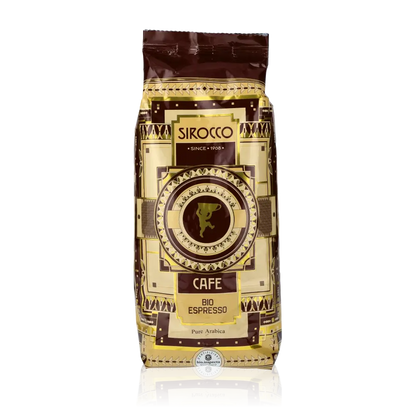 Kaffeepackung mit Sirocco-Logo.