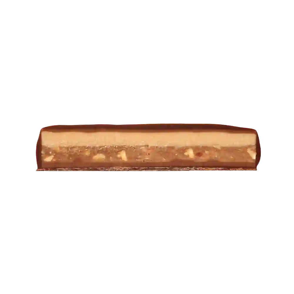 Nougat-Riegel mit Nussstückchen.